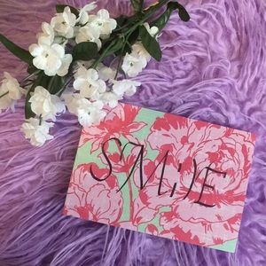 Sm;)e lettering picture on floral paper